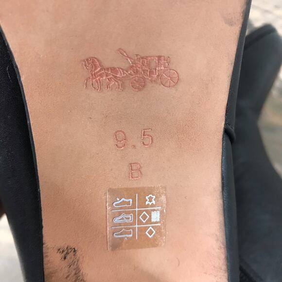 COACH Jemma Leather Heeled Ankle Bootie Women 9.5B Black Elegant Classic Busines - Picture 13 of 14